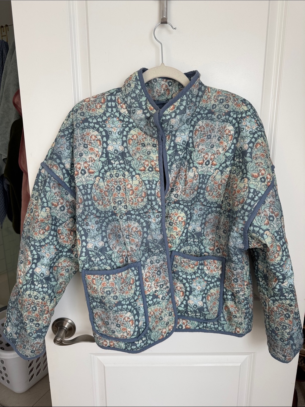Free People Chloe Floral Quilted Jacket in S